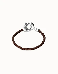 leather bracelet with interlocking carabiner
