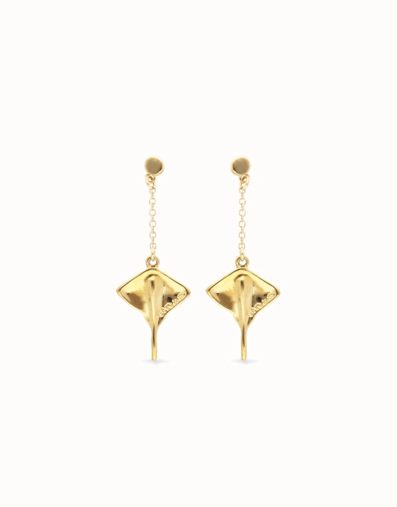 Manta ray-shaped drop earrings