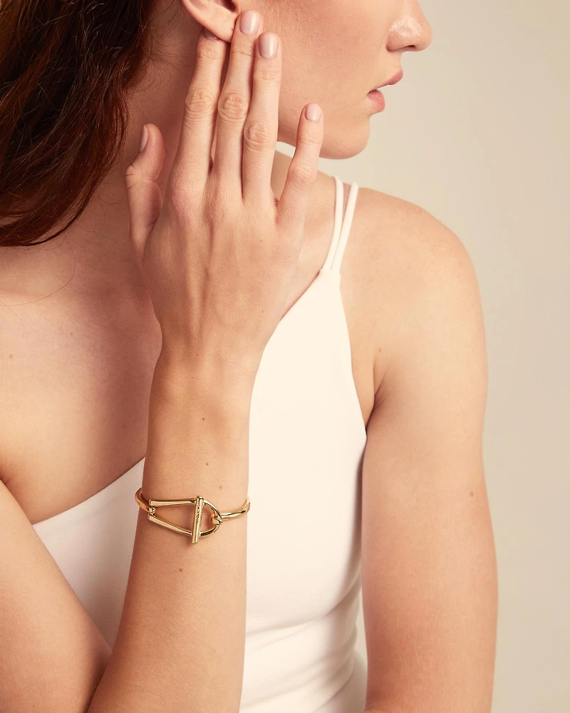 Bangle bracelet with medium sized link