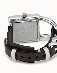 Watch with leather strap