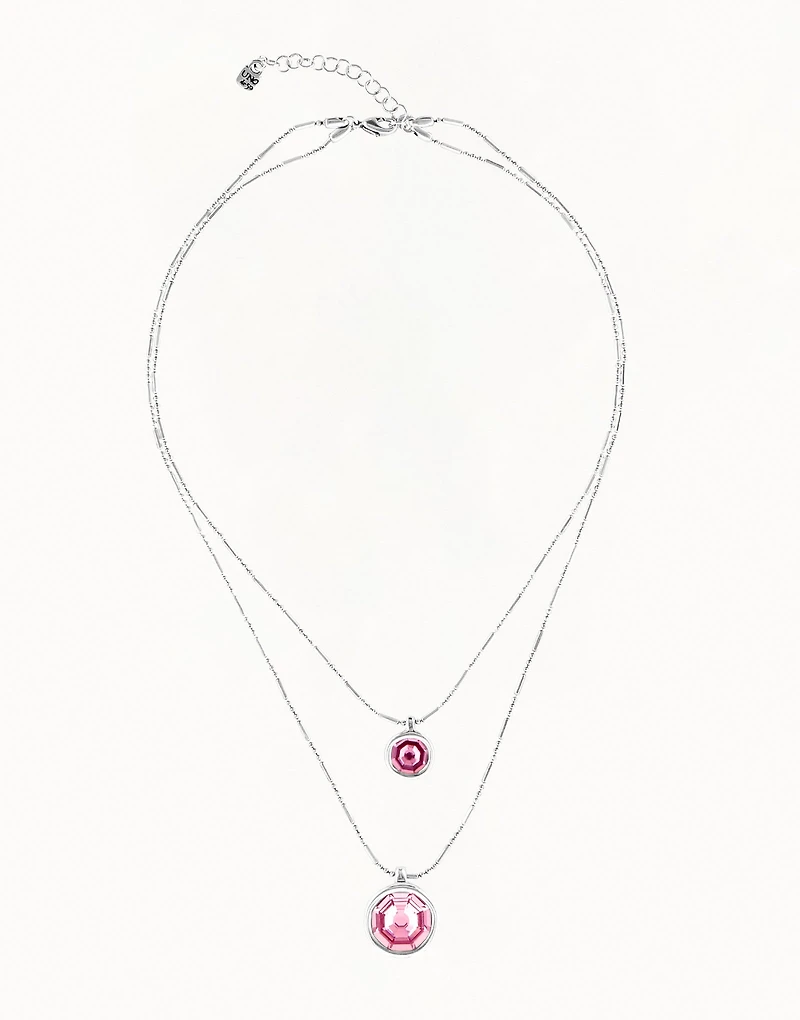 Multi strand long chain pendant necklace