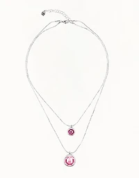 Multi strand long chain pendant necklace