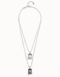 Multi strand pendant chain necklace with crystals