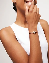 cord bracelet with a pearl