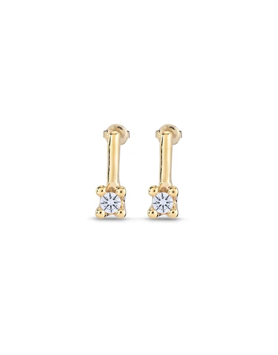 Drop earrings with blue cubic zirconia
