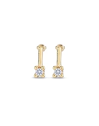 Drop earrings with blue cubic zirconia