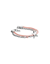Orange silk thread and metal bracelet with starfish