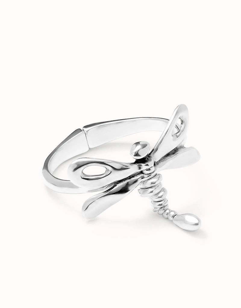 Bangle bracelet with a dragonfly