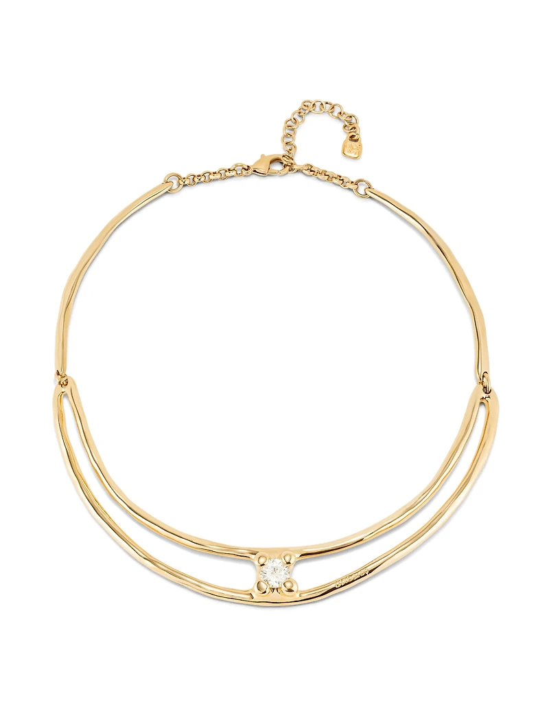 Choker necklace with white cubic zirconia