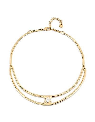 Choker necklace with white cubic zirconia