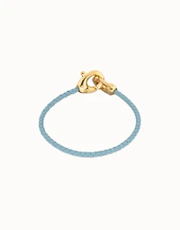 leather bracelet with interlocking carabiner