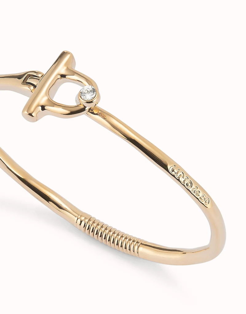 Bangle bracelet with white topaz