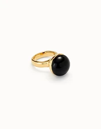 Ring with black murano glass