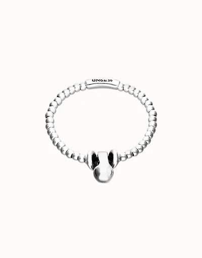 Elastic beaded bracelet with small and large beads