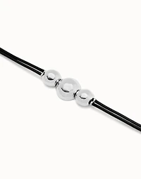 Leather bracelet with three large beads