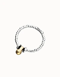 Elastic beaded bracelet with small and large beads