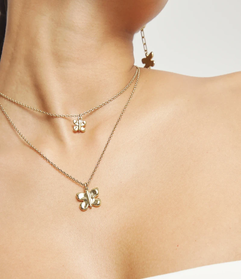 Double necklace with butterflies