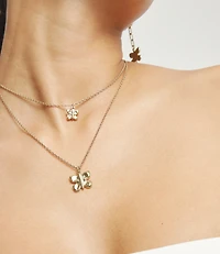 Double necklace with butterflies