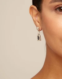 Padlock shaped drop earrings