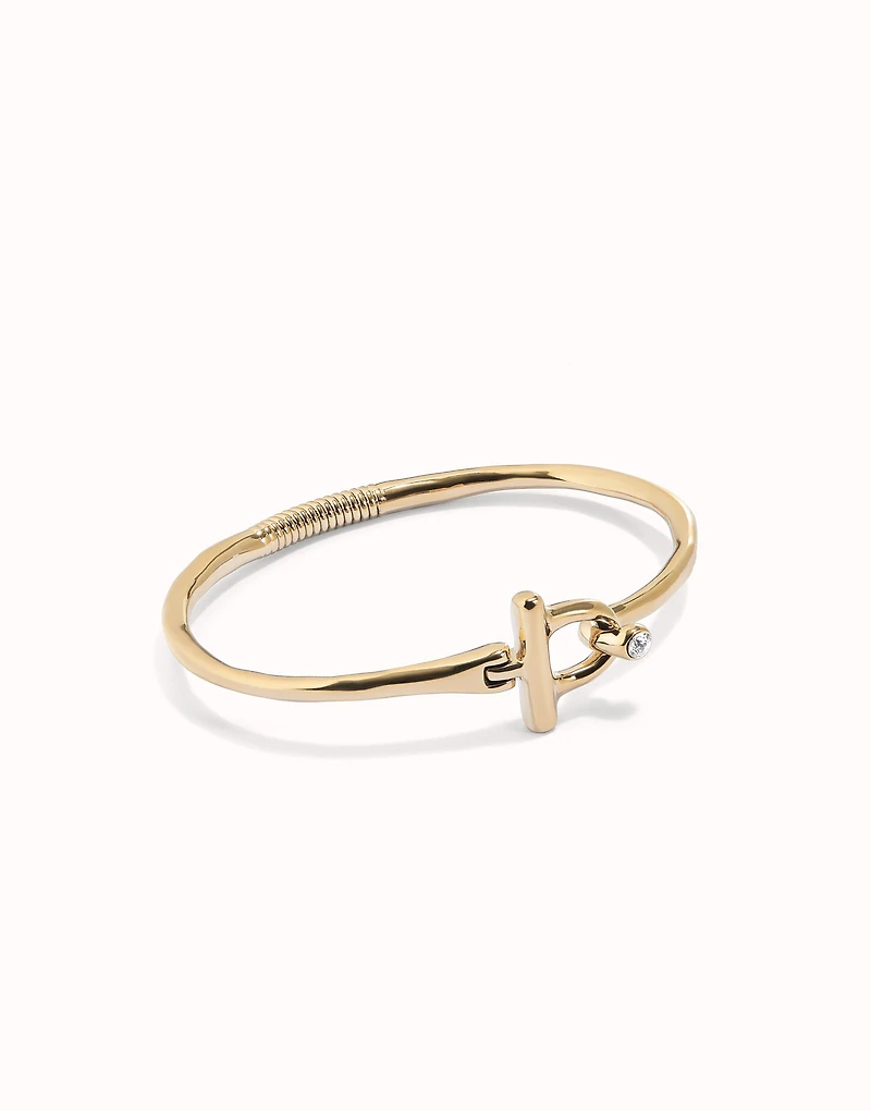 Bangle bracelet with white topaz