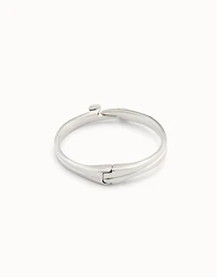 Sterling silver-plated nail shaped bracelet with hidden spring