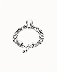 Bracelet with silver threads and large sphere