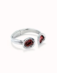Bangle bracelet with two red crystals