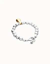 Beaded bracelet in a two-tone finish