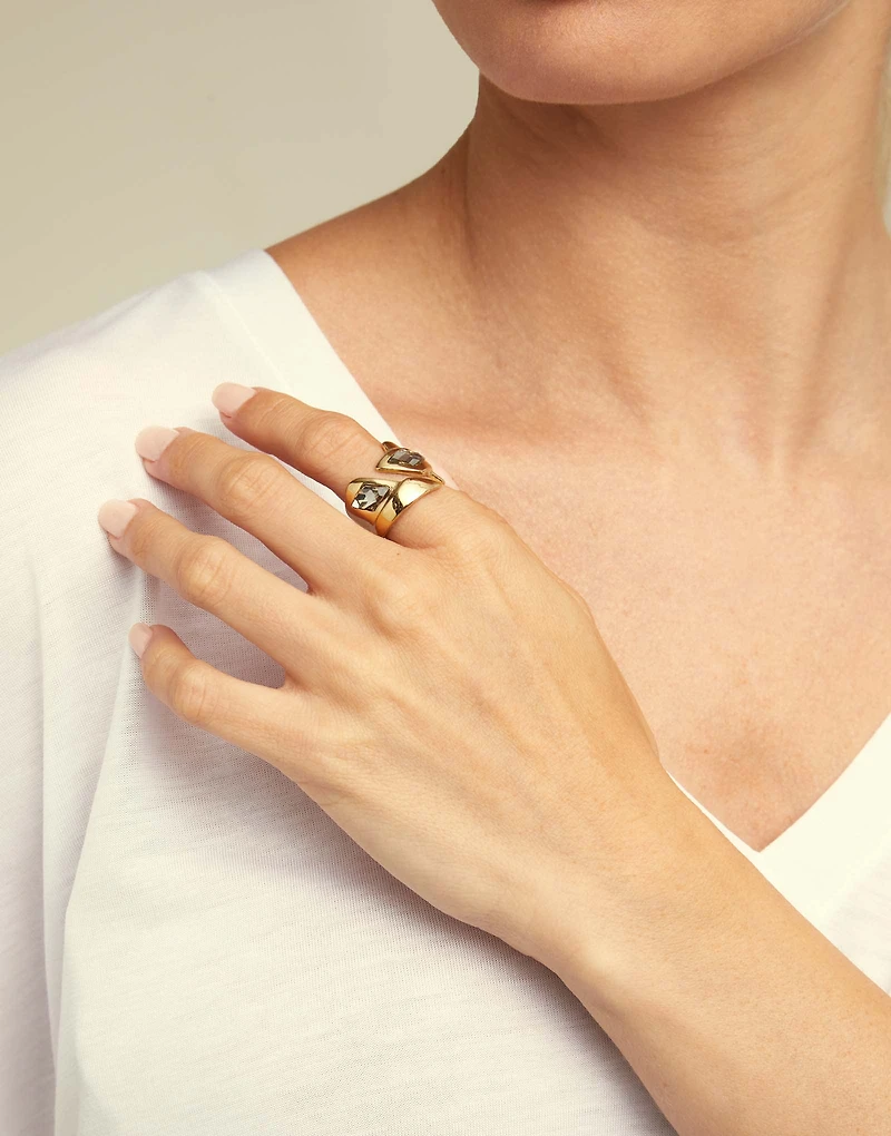 Ring with grey crystal Superstition