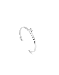 Cuff bracelet with blue cubic zirconia