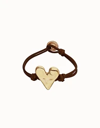 Brown leather bracelet with heart detail