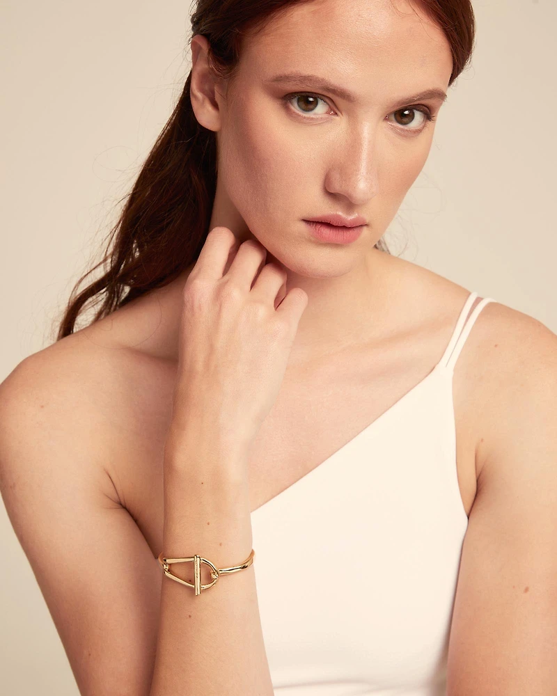 Bangle bracelet with medium sized link