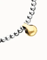 Beaded necklace with medium spheres and a large sphere