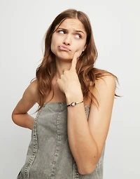 Bangle bracelet with leather and multicolor crystal