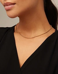Short oval link chain necklace