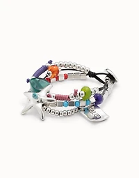 Multi strand beaded bracelet with a star