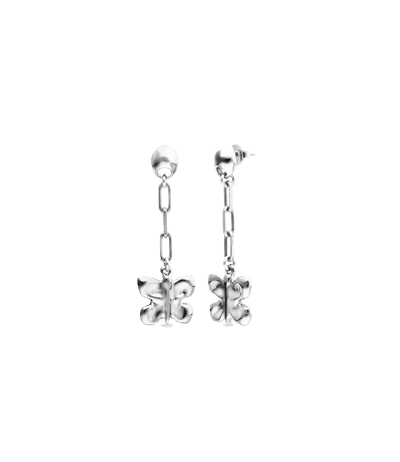 Drop earrings with a butterfly-shaped ornament