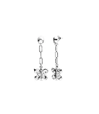 Drop earrings with a butterfly-shaped ornament