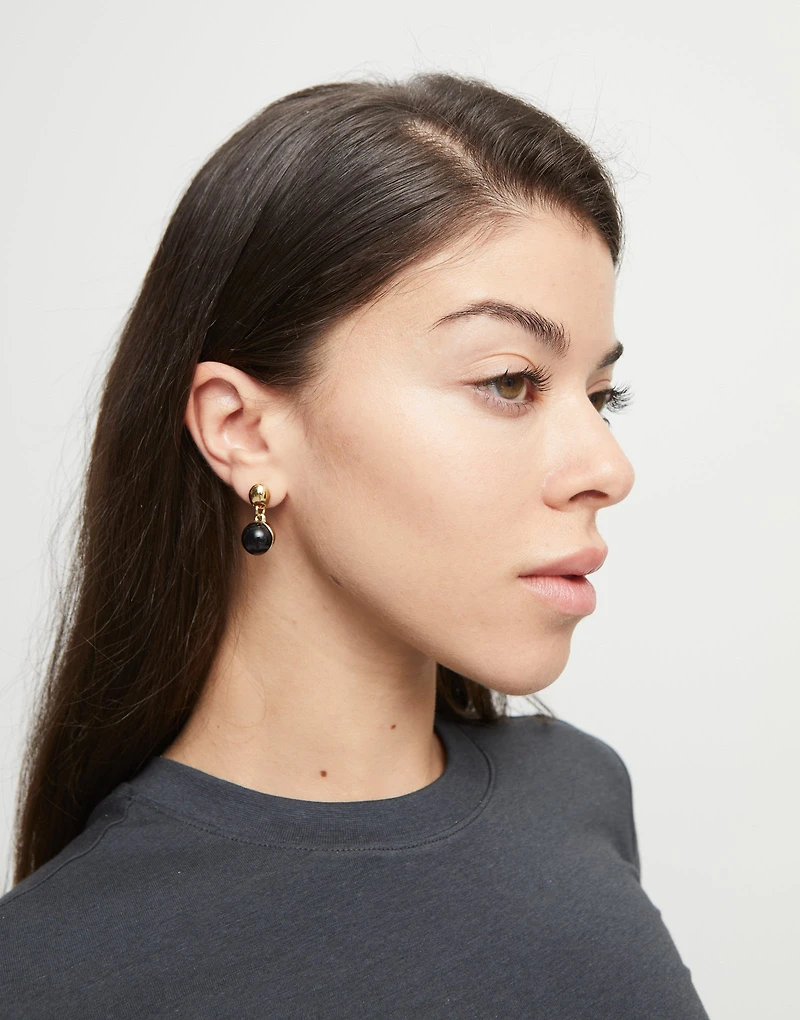 Drop earrings with two murano glass beads