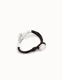 Leather bracelet with a nailed heart shape