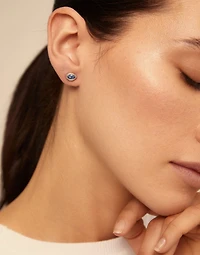 Piercing with blue crystal