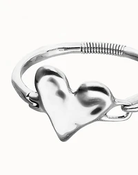 Bangle bracelet with heart detail
