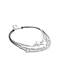 Multi-strand leather necklace with starfish
