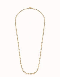 Long beaded chain charm necklace