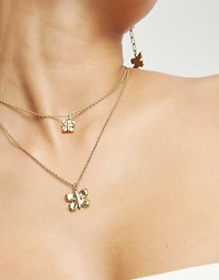 Double necklace with butterflies