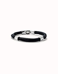 Leather bracelet with 2 circles
