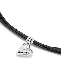 Leather bracelet with a heart charm