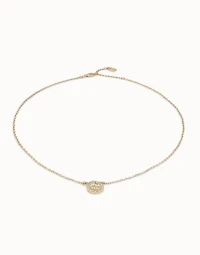 Chain pendant necklace with buttton