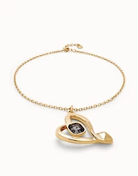 Midsize chain pendant necklace with a large heart