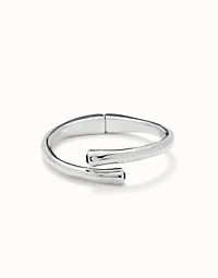 Bangle bracelet with two black crystal